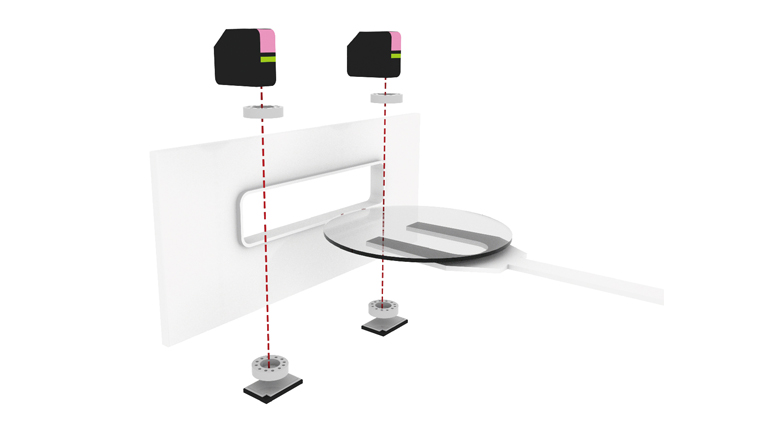 利用智能激光传感器，对送入工艺腔室前的晶圆进行定位检查